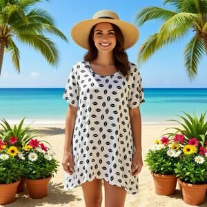 New LuLaRoe Women S Swing T Shirt White Black Football Print Soft Stretch Casual